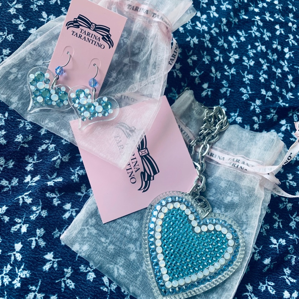 Tarina Tarantino Big pave heart necklace